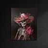 Framed - Countryside Cowboy Skeleton Poster - Pink Western Cowboy Canvas Art Poster Beautiful New Year Easter Gift