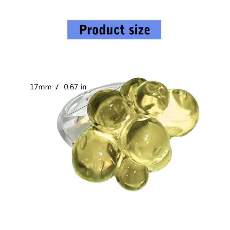 Exaggerated Acrylic Rings with Beads Dating Jewelry Acrylic Texture Perfect for Adding a Touch of Color to Any Outfit