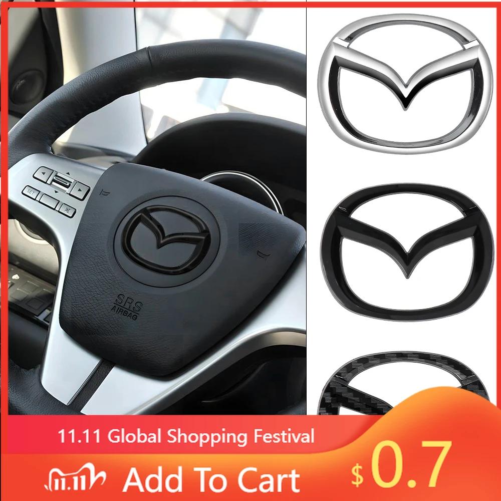2025 Hot Car Steering Wheel Emblem Cover Auto Refit Accessories For Mazda 3 Axela CX5 CX3 CX4 CX30 CX9 Atenza Demio RX7 RX-7 RX-