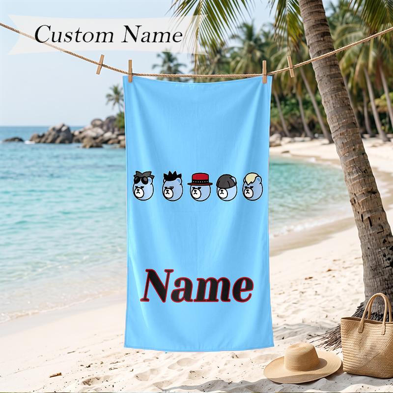 Bigbang Custom Name Printed Beach Towel Personalized Soft Towel For Swimming Beach Travel