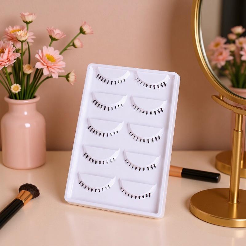 5 Pairs Fairy Lower Lashes - Natural Style, Transparent Stem, Soft Hair (B03)