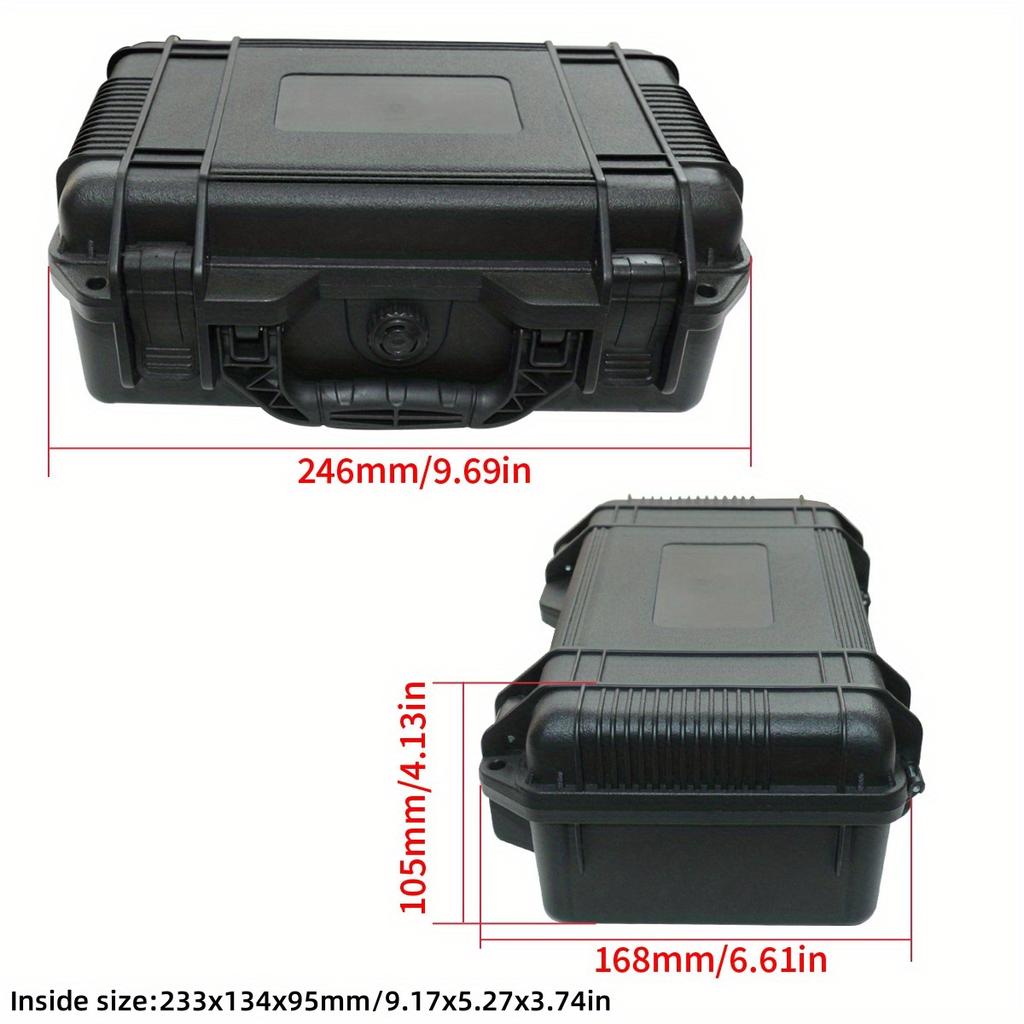 Waterproof Hard Shell PP Suitcase Portable Wear-Resistant Shockproof Sponge Storage Box, Camera Sealed Safety Instrument Toolbox