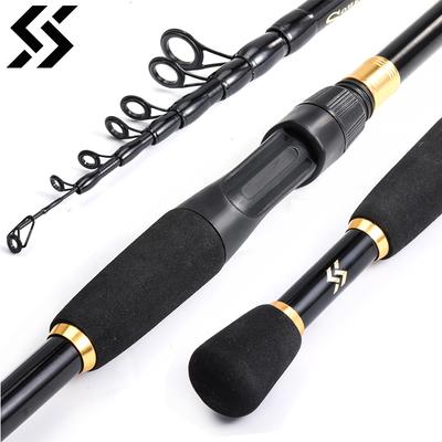 Sougayilang 1.8-2.4m Telescopic Fishing Rods Ultra Light Spinning Casting Carbon Pole Fishing Accessories Lure Weight 10-30g
