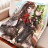 Cartoon Genshin Impact Collei Flannel Blanket Cover Warmth Soft Anime Blanket Multifunctional Decor Home Universal Blankets