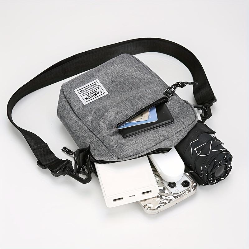 Herren Stilvolle Graue Nylon Umhängetasche - Kompakte Lässige Schulter Messenger mit Verstellbarem Riemen & Mehreren Reißverschlusstaschen für den Täglichen Gebrauch