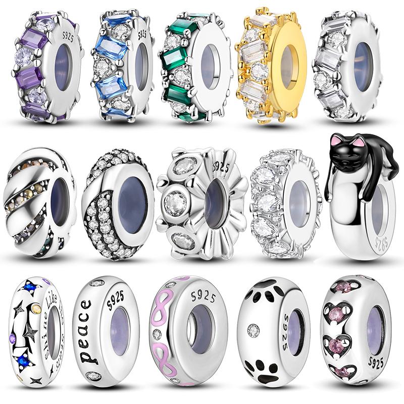 Kupfer-Silikon-Abstandshalter-Clip für Charms und Perlen, passend für Original-Armbänder, DIY-Schmuck für Damen, Anhänger, Geschenkidee