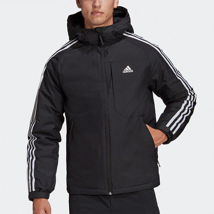 adidas Chaquetas de Plumas Hombre Negra con Capucha Chaqueta de Plumas Acolchada Moderada GF0098