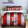 Stoke City FC Muster Bettwäsche Bettdecken-Set Heimdekoration Geschenk (1 Bettbezug + 2 Kissenbezüge (ohne Füllung))