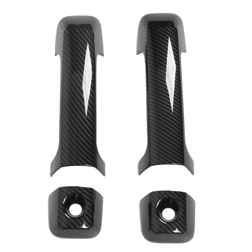 4 Pcs Car Exterior Door Handle Panel Carbon Fiber Style Outer Handle Cover Trim Sticker for FJ
