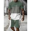 2026 New Summer Men's Patchwork Print Short-Sleeve Shirt and Shorts Set
