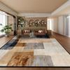 Alfombra Beige Wabi-Sabi Fácil de Limpiar para Sala de Estar Decoración del Hogar Antideslizante Suave Alfombra Abstracta Plegable Terciopelo Corto Alfombrilla para Mesas de Café