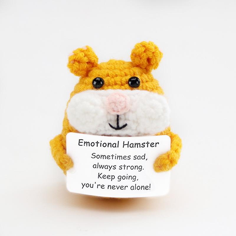 Cute Positive Sheep Emotional Support Positive Crochet Animals Bookshelf Decorations Handmade Gift