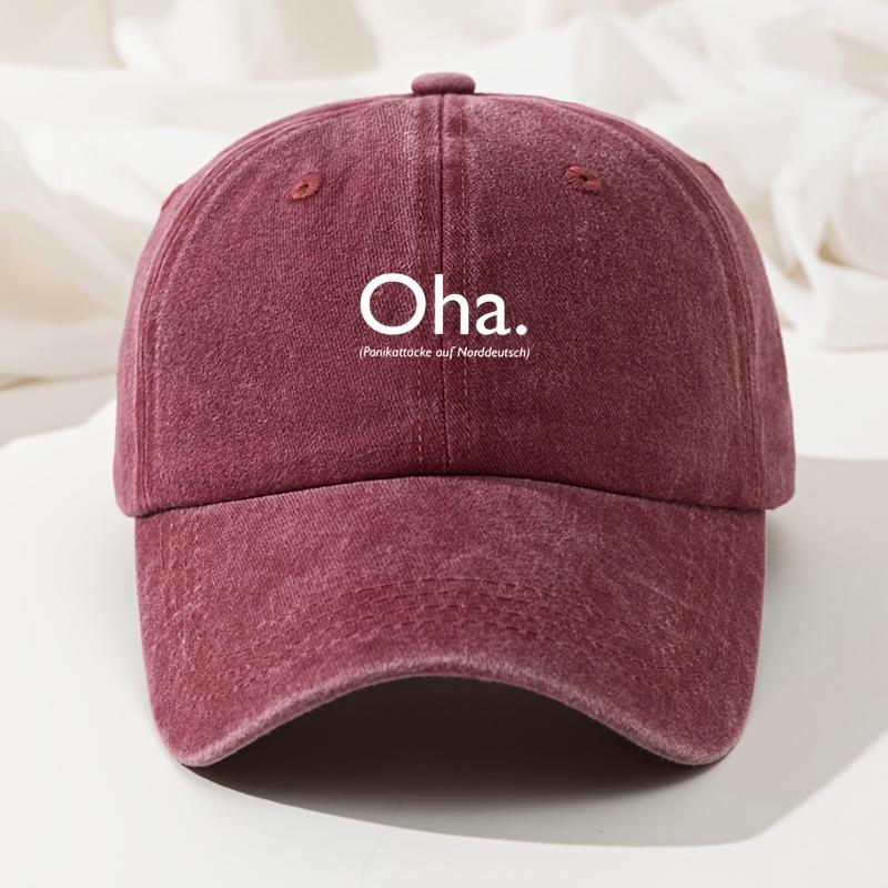 Baseball Cap Retro Washed Cap Oha Printed Baseball Cap Casual Premium Dad Truck Cap Adjustable