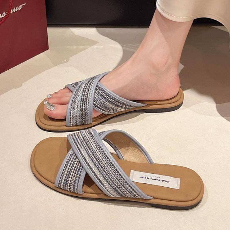 Fashion Flats Women Slippers Fashion Casual Shoes Woman 2025 Summer Casual Flip Flops Designer Classical Slides Beach Sandalias Mujer