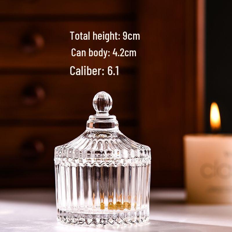 European Glass Candy Jar with Lid – Transparent Storage for Tea, Snacks, Seasonings, Candy, and Dried Fruit