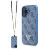 Custodia per iPhone 16 Guess Pelle Logo Metallico Strass Crossbody