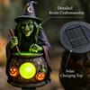 Halloween Yard Solar Stake Light Witch Cauldron Pumpkin Resin Garden Lantern Dusk to Dawn Auto On Off Path Decor