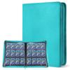 PAKESI 12 Pocket Trading Card Binder Sky Blue 480 Capacity Side Loading Zipper PU Cover Album 34 X 33.5 3.2 Cm