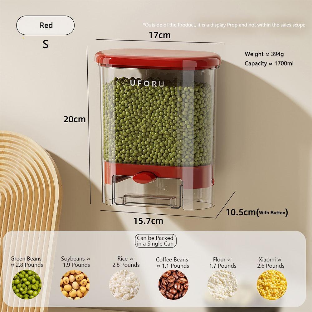 Plastic Sealed Rice Dispenser Wall Mounted Rice Dispenser Tank  Kitchen Accessories