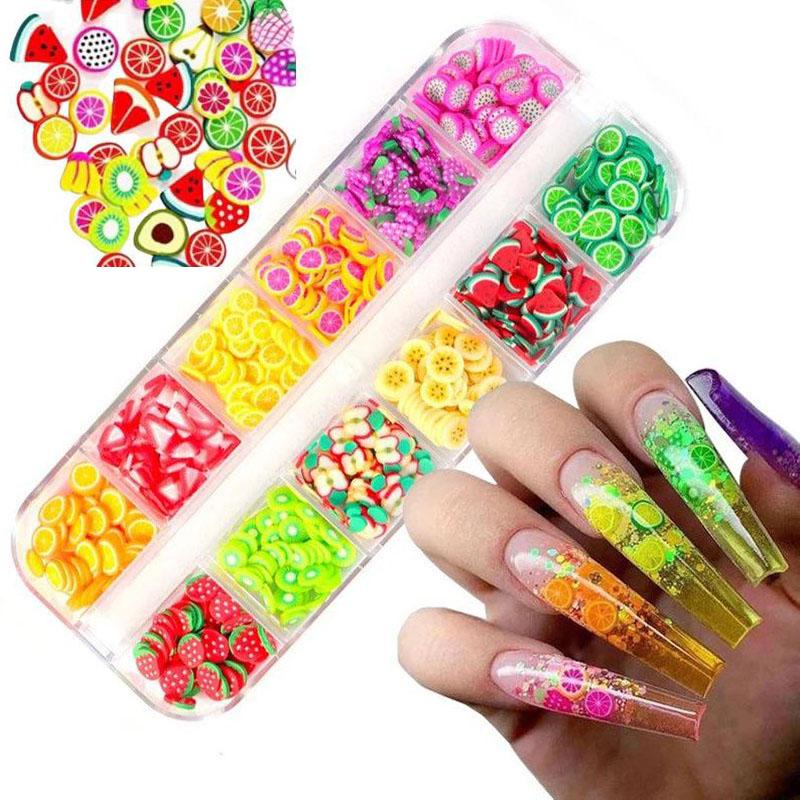 1000pc-240Pc Nail Fruit Slices, Polymer Clay 3D Fruit Slices Sticker Fruit Slices Sticker Polymer Clay Nail Manicure Accessories
