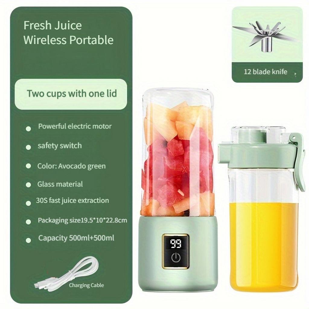 Cordless Electric Juicer Cup Portable for Home Fresh Fruit Juice
