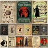 Fun Witchcraft Knowledge Halloween Posters Witches Magic Knowledge Metal Tin Sign Kitchen Wall Art Plaque Halloween Home Deco