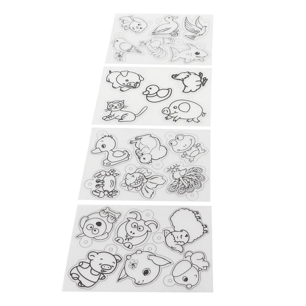 8pcs Colorable Shrink Plastic Sheets Hand Painted Shrink Film Sheets DIY Ornaments