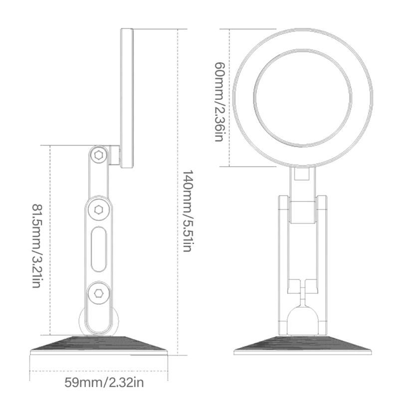 Windshield Smartphone Mount Support Bracket with Vacuum Magnetic Suction 360 Degree Rotatable for Navigation Video Calls