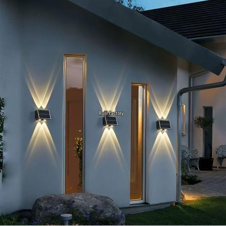 Wasserdichte Solar-Wandleuchte für Außenhof, Garten, Balkon und Terrasse