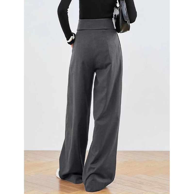 New Arrival French Style Loose High Waist Wide Leg Pants Casual Pants Loose High Waisted Casual Pants