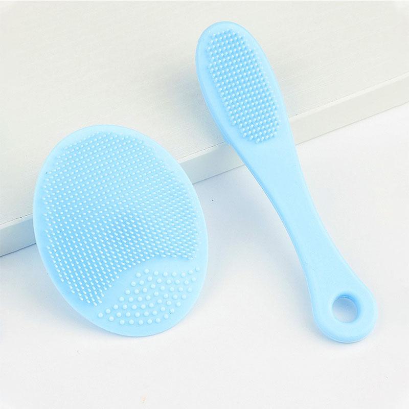 New 2pcs Face Massage Brush Silicone Face Scrubber Pore Cleaner Skin Care Brush Cleansing Face Brush XLS01