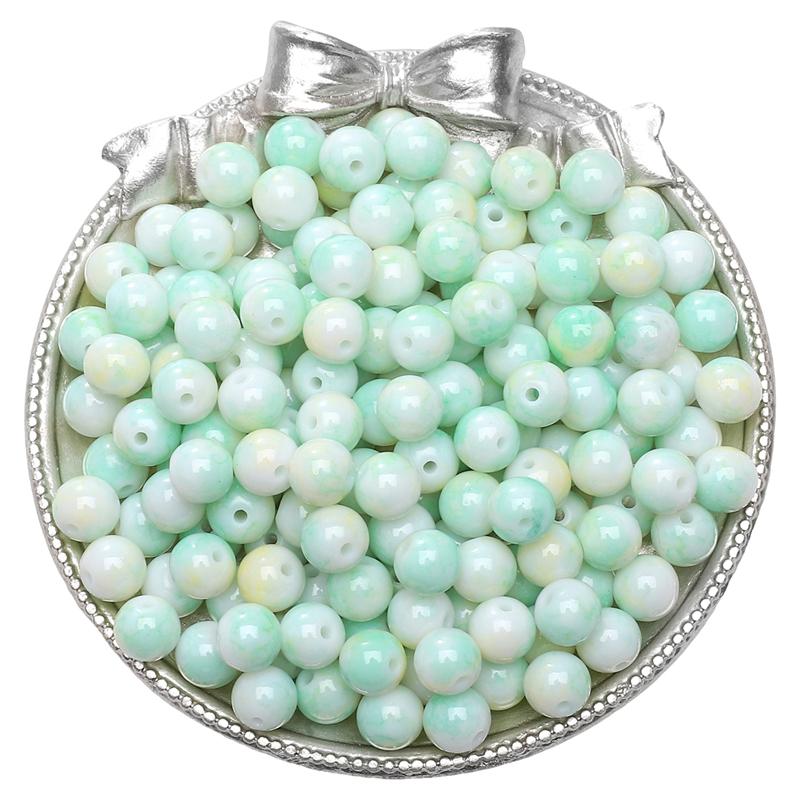 

30 шт. хрустальные стеклянные бусины для окрашивания фарфора свободные разделительные бусины для изготовления ювелирных изделий своими руками браслет ожерелье светло-зеленый