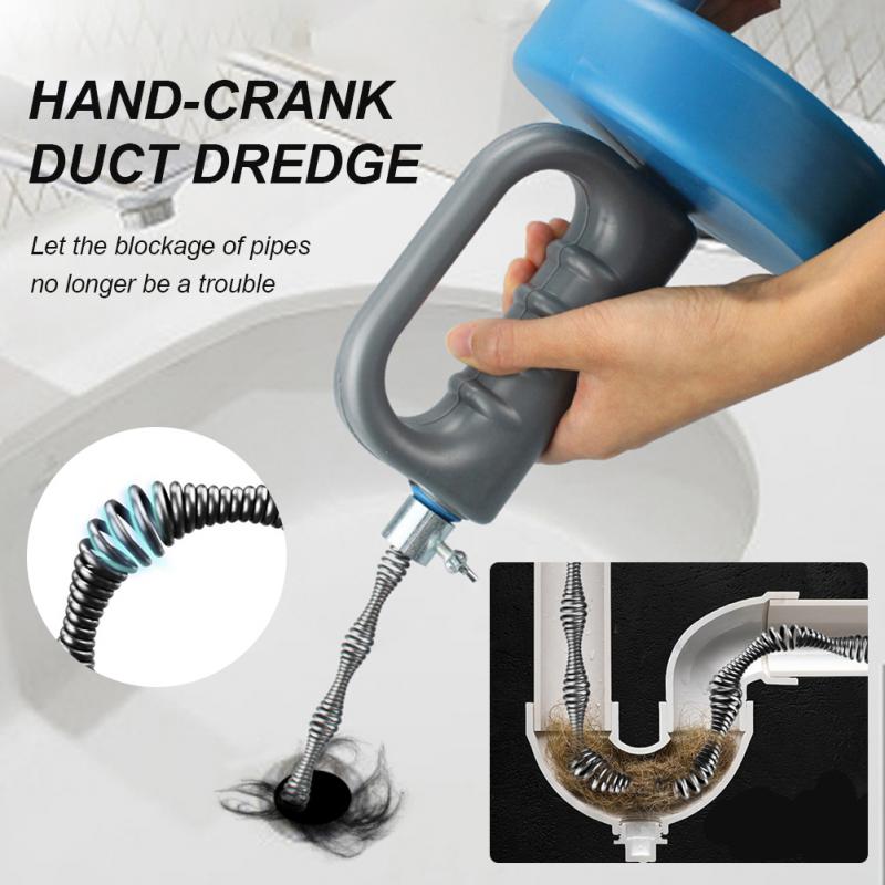 Drain Unblocker Professional Flexible Spring Steel Plastic Household Tools Drain Cleaner Heavy-duty Steel Cable Pipe Dredge Blue