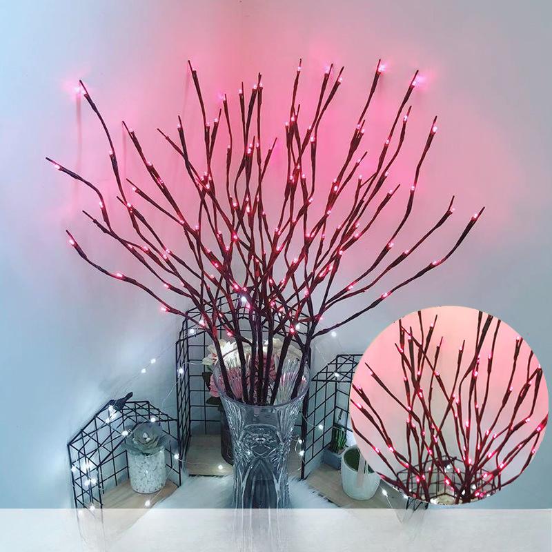 1 PC White Birch Branch Lights Battery Operated 20 LED Fairy Lights Willow Branches for Home Bedroom Inside Outdoor Decoration