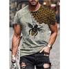 Fashion Design 3D Digital Printing Men's Street Trendy Round Neck Short Sleeved T-shirt