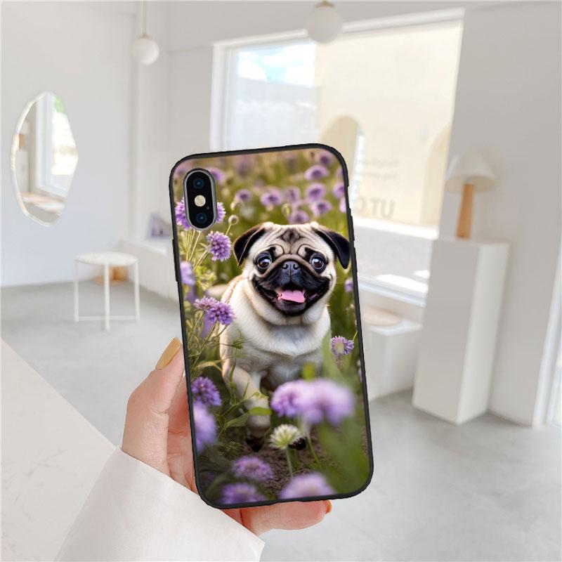LO27 Cute Pug Dog Soft Shell Phone Case for Samsung Galaxy Note 10 20 S23 S24 S25 Ultra FE Plus Edge Lite A02S A35 A07 A17