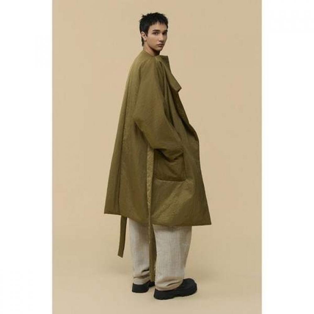 Customellow Gold Oversized Back Slit Robe Padded Coat Cwcaw25994khx