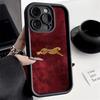 Wine Red Suede Gold Heart Leopard Silicone Phone Case For iPhone 17 16 15 14 13 12 11 Pro Max 17 Air 16E XS X XR 7 8 Plus Cover
