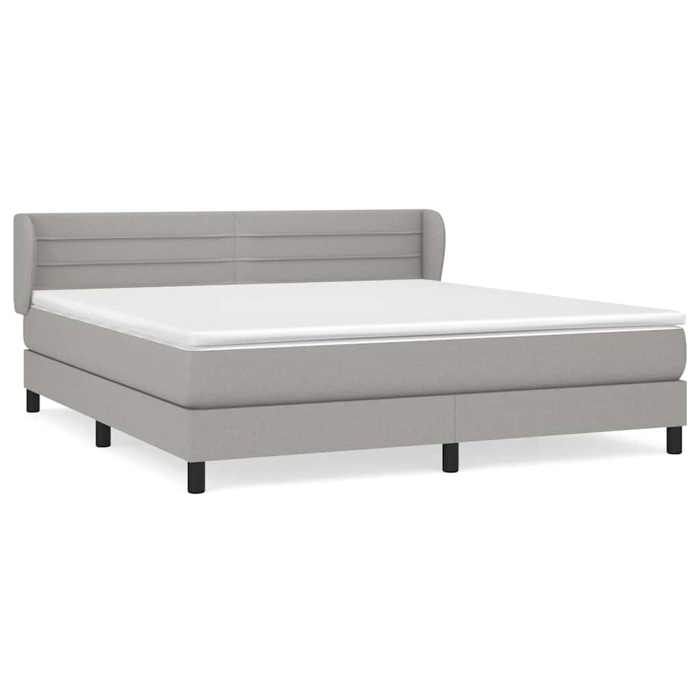Maison Exclusive - Sommier à lattes de lit avec matelas Gris clair 160x200cm Tissu