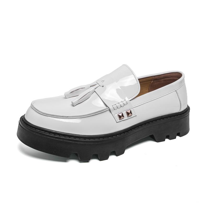 Herren Cross-Border Low-Top Leder-Loafer mit Quasten - Dicksohlig, Lässige Frühjahrs- & Herbstschuhe
