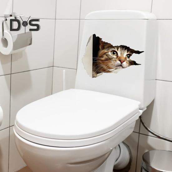 Toilet Sticker Tear-Resistant Waterproof PVC Decorative Water Tank Sticker Fading-resistant Bathroom Decal