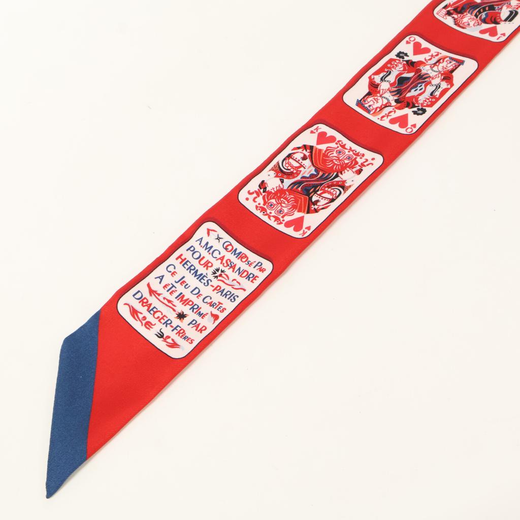 HERMES [Brand new, unused] H063169S-03 JEU DE CARTES Playing Cards Silk Twilly scarf 03 QC/ROUGE/NOIR/ARDOISEUsed