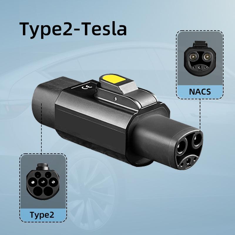 Type 2 to Tesla Adapter 7.2KW AC Charging for Type2 Charging Station to Tesla Model S/3/X/Y Car