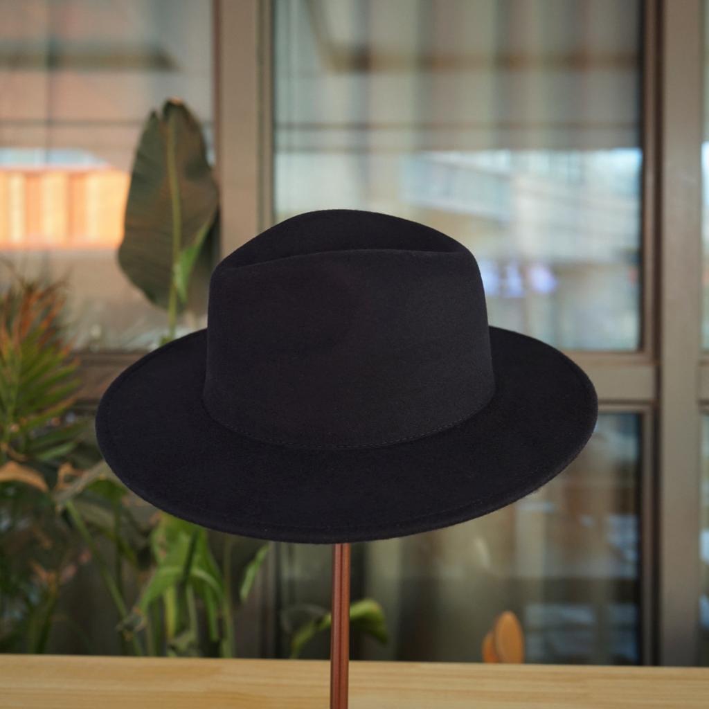 Cappello a Cilindro Jazz in Lana Blu Navy da Uomo e Donna Autunno Inverno a Tesa Larga in Feltro Retrò Francese a Tesa Larga Coreano Britannico