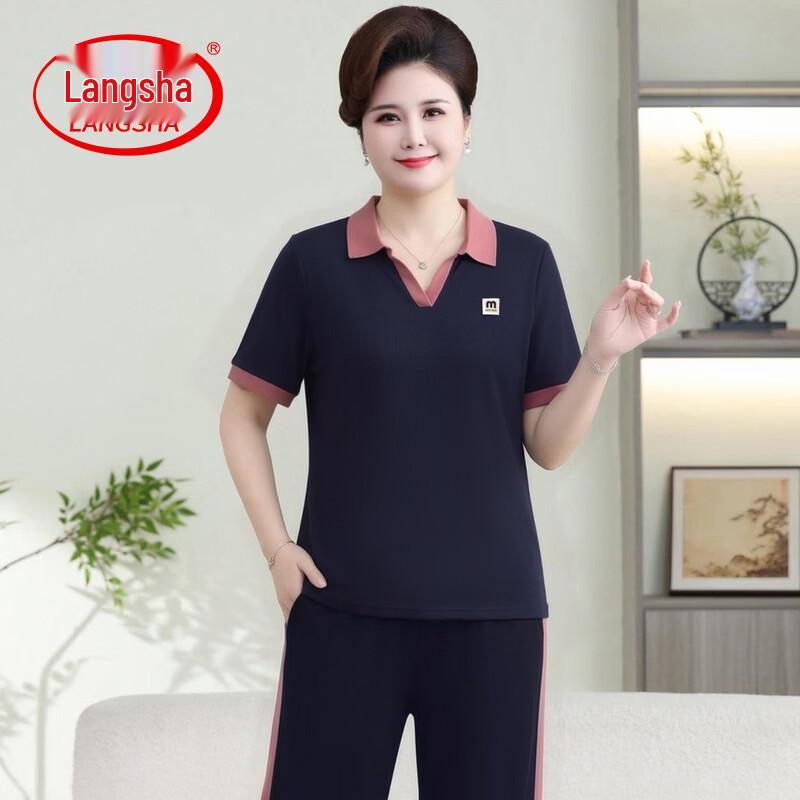 Langsha Women s Plus Size Summer Sportswear Set 3XL