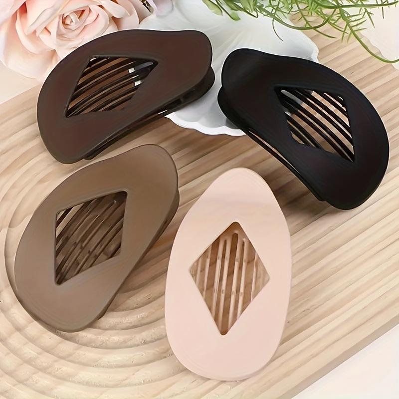 4PCS/Set  Matte Seamless Grab Clip Hairpin Simple Back Head Leopard Print Shark Clip Duck Bill Clip Hair Accessories