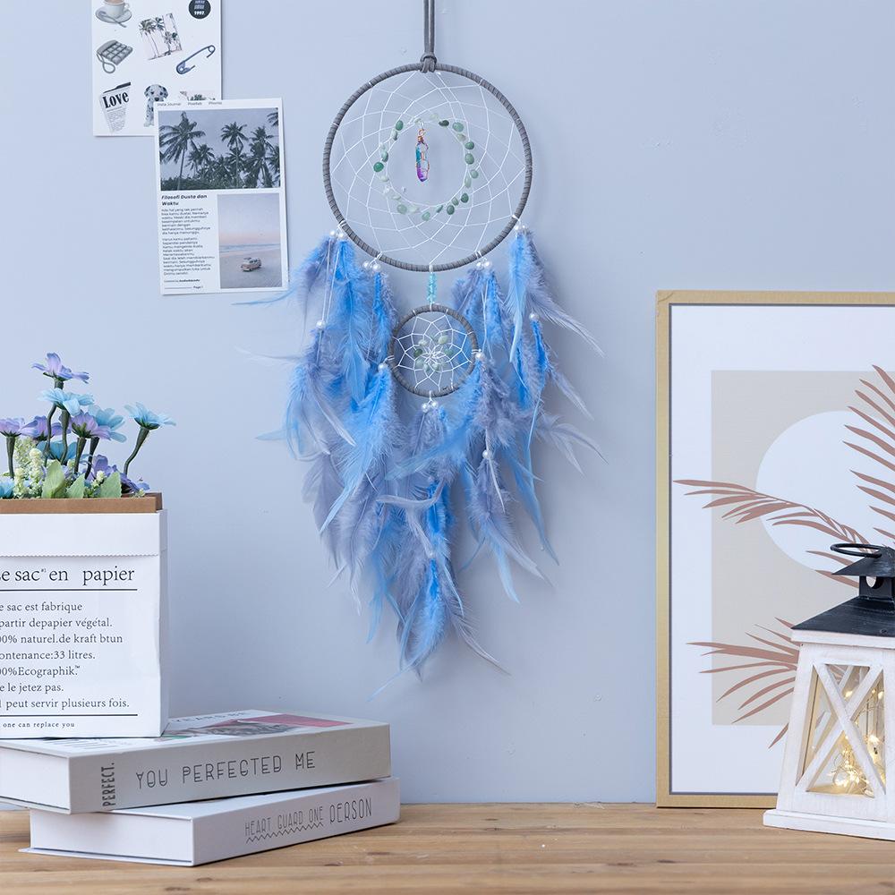 

Ловец снов, подвесное украшение в виде сердца для девочки, подвеска в виде колокольчика из перьев, симпатичное украшение для детской комнаты