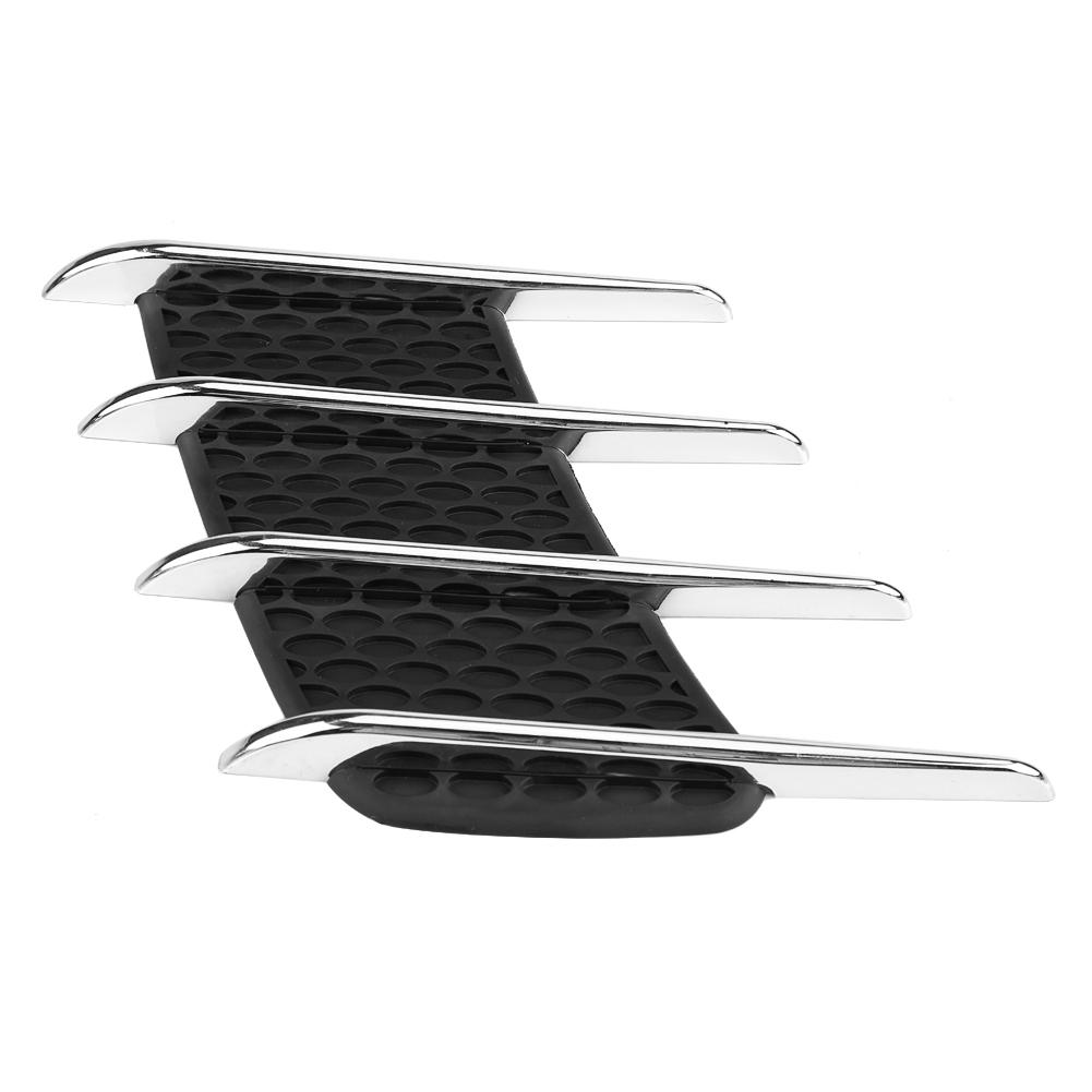 Pair of Car Exterior Hood Side Air Intake Flow Vent Shark Gills Outlet Decorative Trim Sticker