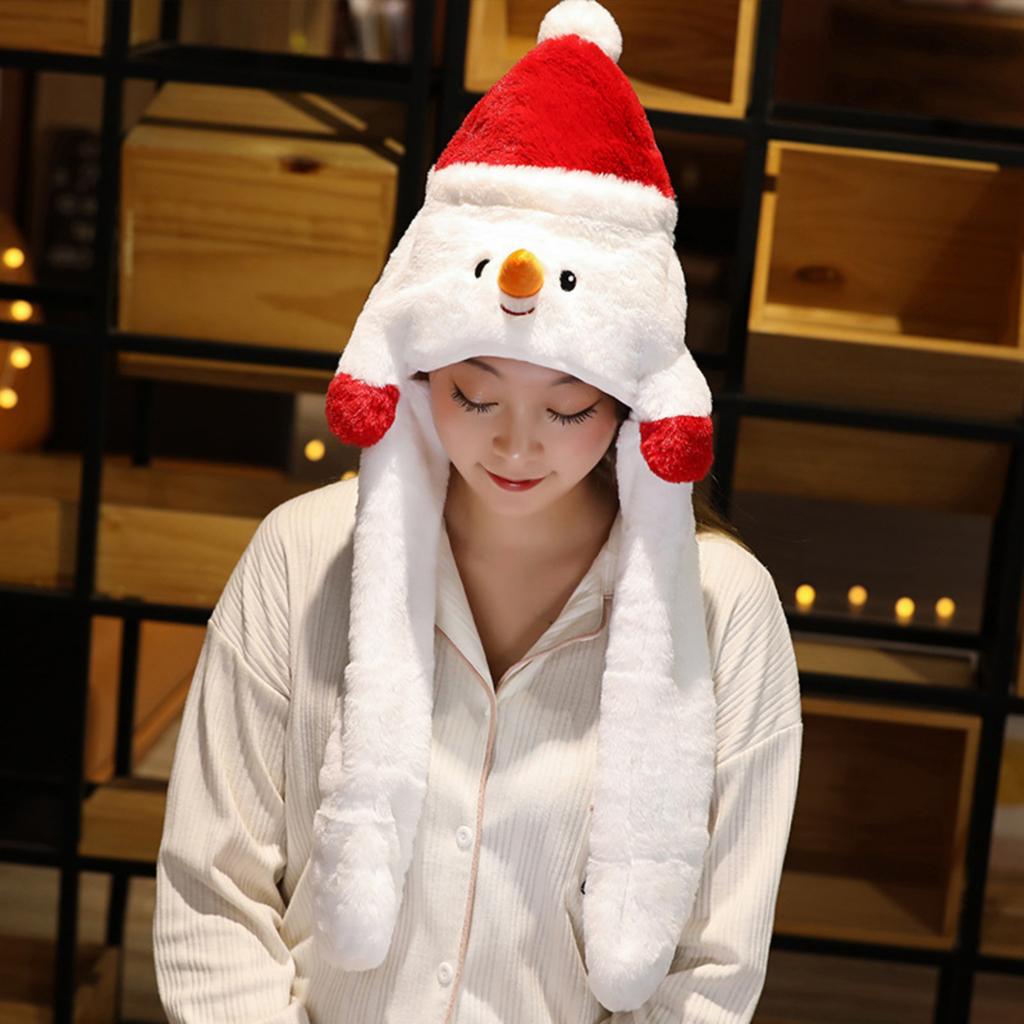 A Cute Christmas Plush Hat With Ears That Move When Squeezed