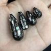 1Pc, Black Natural Shell Pendant, Fashion Minimalist Style Men Women Charms, DIY Necklace Accessories, Creative Jewellery Making, Festive Crafts